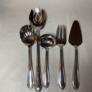 Reed‎ And Barton Whitley Serving Pieces Stainless Steel 5 Count Classic Beaded